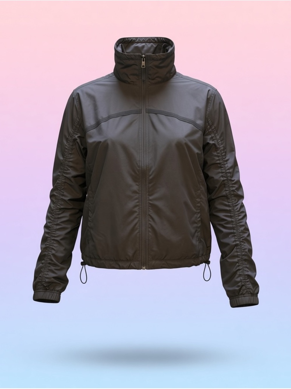 lululemon athletica Black Lightweight Zip Front Jacket with cinch-able sleeves